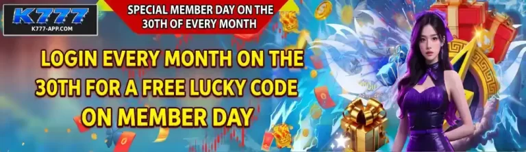 Promotional banner for K777 bonus rewards