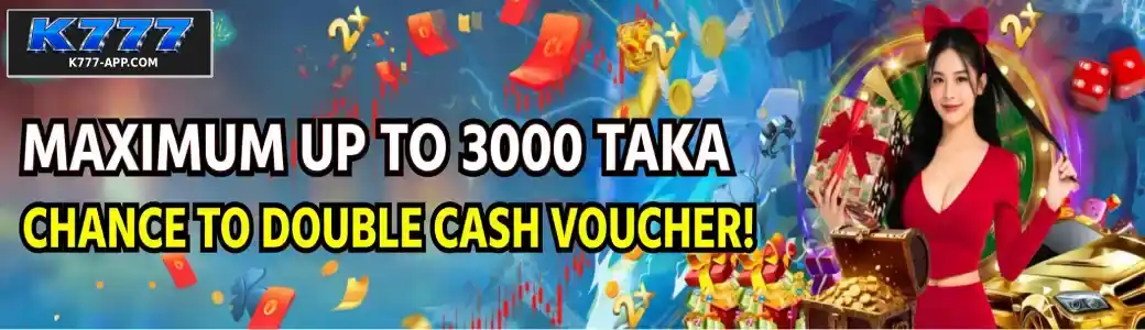 Promotional banner for K777 bonus rewards
