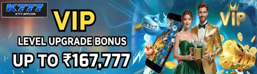Promotional banner for K777 bonus rewards